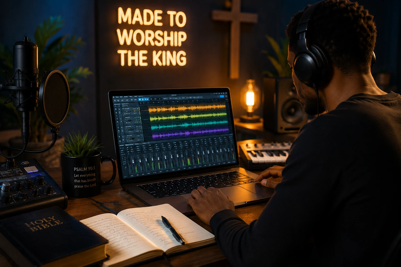 AI-assisted Christian praise and worship music studio